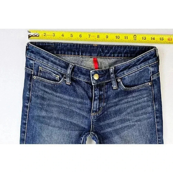Uniqlo Size 25X30 Women's Skinny Fit Tapered Mid Rise 5 Pocket Blue Denim Jeans - Picture 2 of 12
